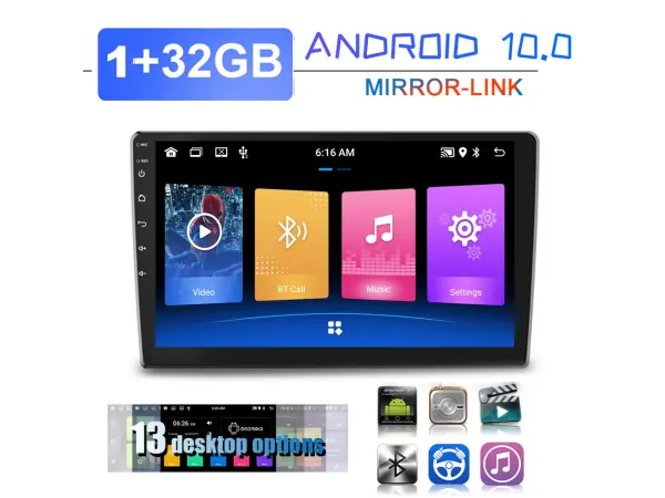autoradio 10.1" lcd a2752 android 10 s rameckem pro skoda fabia 06-14, roomster 06-15
