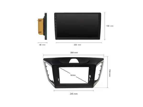 autoradio 10,1" lcd a3196 2gb+32gb android 13 s rameckem a7182 pro hyundai ix25 2015-2018