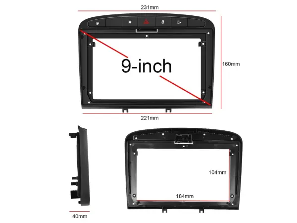 autoradio 9" lcd a3018 android 11 s rameckem a7086 pro peugeot 408 2013 (matna cerna)