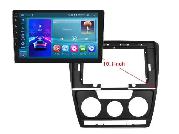 autoradio 10,1" lcd a3196 android 13 s rameckem a7783 pro skoda octavia 2004-2014 black
