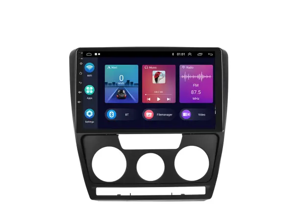 autoradio 10,1" lcd a3196 android 13 s rameckem a7783 pro skoda octavia 2004-2014 black