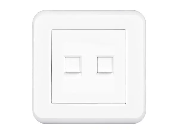 unic zasuvka 2xrj45 cat6 v ramecku, plast bily