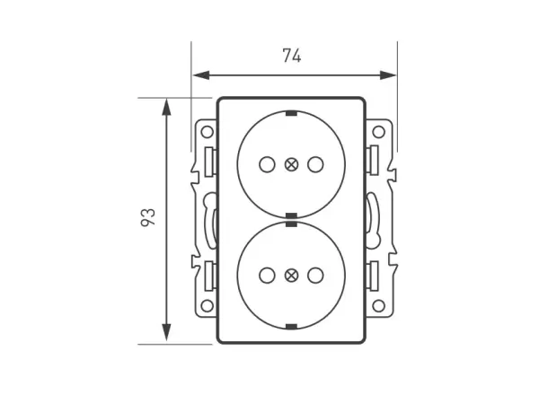 unic elektricka dvojzasuvka 2x230v seda plast