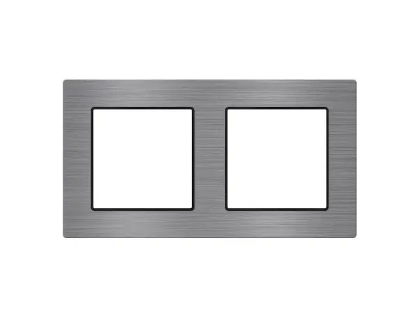 unic elektricka zasuvka 2x230v+2xusb 5v/2.1a v ramecku 153mm, slitina hliniku seda