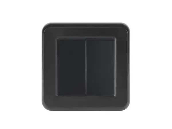 unic dvojvypinac lustrovy seriovy c.5 v ramecku 82mm, plast cerny