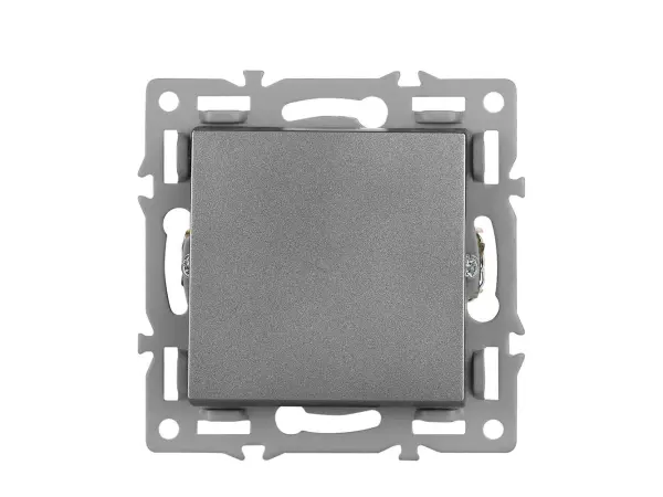 unic vypinac stridavy-schodistovy c.6 v ramecku 82mm, plast sedy