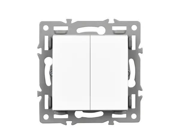unic modul md2v02 dvojvypinac stridavy-schodistovy c.5b 6+6,bily pro ramecek 82mm