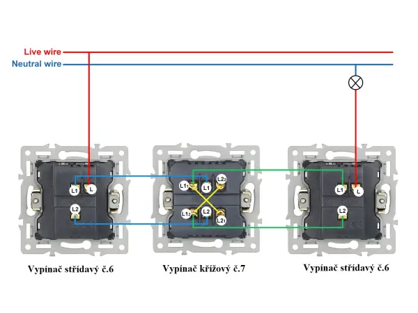 unic modul mdv03 vypinac krizovy c.7, cerny pro ramecek 82mm