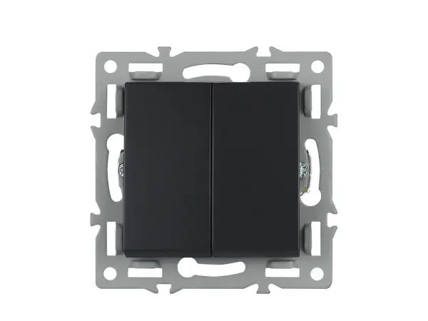 unic modul md2v01 dvojvypinac lustrovy seriovy c.5, cerny pro ramecek 82mm