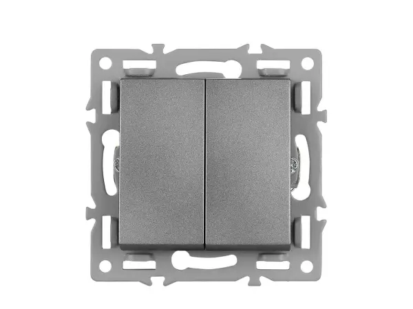 unic modul md2v01 dvojvypinac lustrovy seriovy c.5, sedy pro ramecek 82mm