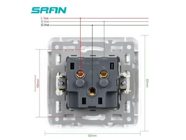 sran elektricka zasuvka 230v bila plast