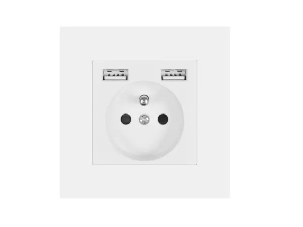 sran elektricka zasuvka 230v+2*usb 5v/2.1a plast bila