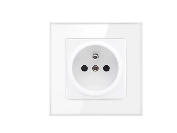 sran elektricka zasuvka 230v bila sklo