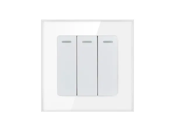 sran 3vypinac vcetne ramecku, sklo bily