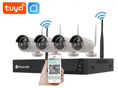 Bezdr�tov� 4 kamerov� set WiFi TUYA WTU4-132A, 2MPx, CZ menu