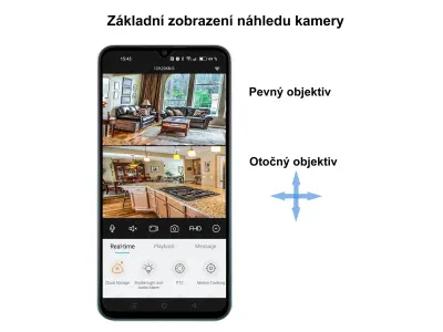 Wifi oto�n� IP kamera se dv�ma objektivy 2+2MP