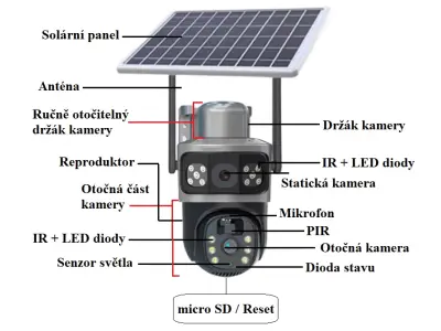 WiFi sol�rn� Kamera ESEE-927 4Mpx, 6x baterie