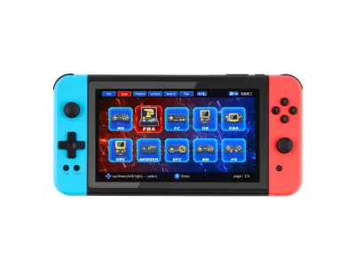 P�enosn� retro hern� konzole X70 7,0 LCD, 64 GB, modro�erven�