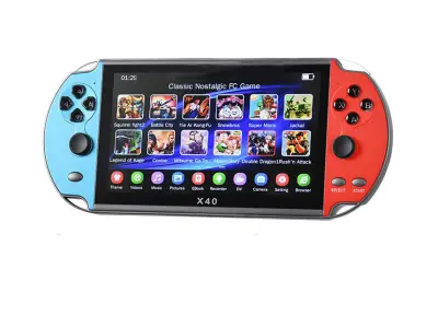 P�enosn� hern� konzole X40 7.0 LCD 2x ovlada�, 16GB, modro�erven�