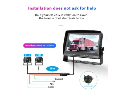 Parkovac� syst�m TRUCK Z2109 BUS LCD 8" split screen s 2x AHD kamerou 12/24V +15m kabel
