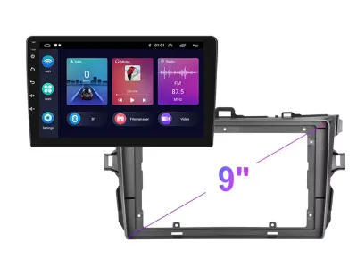 2DIN Autor�dio 9" LCD A3018 Android 11 s r�me�kem A7278 pro Toyota Corolla 2009-2013