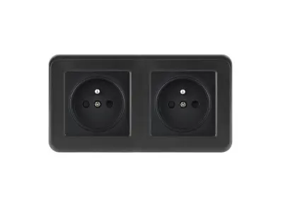 UNIC Elektrick� z�suvka 2*230V �ern� plast v r�me�ku 153mm