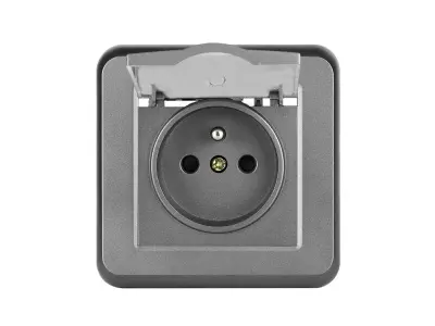 UNIC Elektrick� z�suvka 230V s krytem, �ed� plast