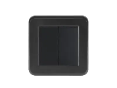 UNIC Dvojvyp�na� lustrov� s�riov� �.5 v r�me�ku 82mm, plast �ern�