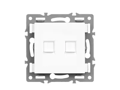 UNIC modul z�suvka MDZ2RJ45CAT5 Z�suvka 2xRJ45 cat5 plast b�l� pro r�me�ek 82mm