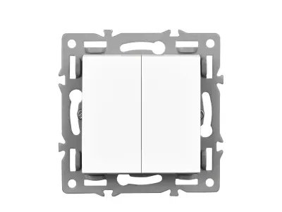 UNIC modul MD2V02 dvojvyp�na� st��dav� �.5B 6+6, plast b�l� pro r�me�ek 82mm