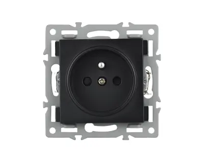 Modul z�suvka 230V �ern� do r�me�ku 82mm