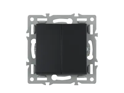 modul MD2V02 dvojvyp�na� st��dav� �.5B 6+6, plast �ern� pro r�me�ek 82mm