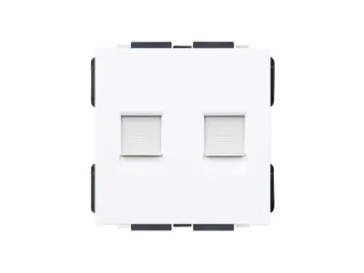 Modul z�suvka 2xRJ45 plast b�l�