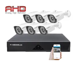 6 kamerov� AHD set WN6-60E 5Mpx s mic., H.265, CZ menu - 7490 K�