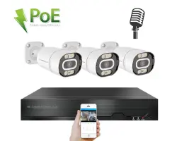 PoE IP 3 kamerovy set XM-303B 4MPx, mikrofon, CZ menu - 6390 K�