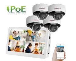 PoE IP 4 kamerov� set XM-455B 4MPx s LCD12" CZ menu - 8790 K�