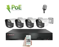 4K PoE IP 4 kamerov� set XM-414D 8MPx, mikrofon, CZ menu - 10390 K�