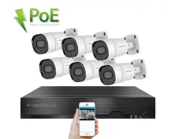 PoE IP 6 kamerov� set XM-608B 4MPx, CZ menu - 9890 K�
