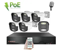 4K PoE IP 6 kamerov� set XM-614D 8MPx, mikrofon, CZ menu - 15190 K�
