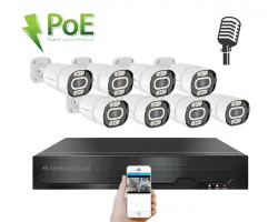 PoE IP 8 kamerovy set XM-803B 4MPx, mikrofon, CZ menu - 13690 K�