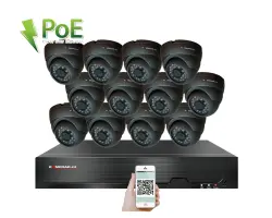 PoE IP 12 kamerov� set XM-1211B 4MPx, mikrofon, CZ menu - 24790 K�