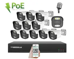 4K PoE IP 12 kamerov� set  XM-1214D 8MPx, mikrofon, CZ menu - 32890 K�