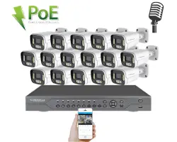 PoE IP 16 kamerov� set  XM-1606B 4MPx CZ menu - 29890 K�