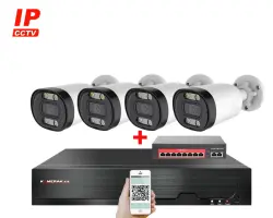 IP 4 kamerov� set  s extern�m PoE XM-413B-Ext. 4MPx, CZ menu - 8290 K�