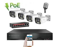 IP 4 kamerov� set  s extern�m PoE XM-406D-Ext. 8MPx, CZ menu - 10990 K�