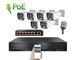 4K IP 6 kamerov� set  s extern�m PoE XM-606D-Ext. 8MPx, CZ menu - 14890 K�