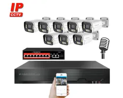 4K IP 8 kamerov� set s extern�m PoE XM-806D-Ext. 8MPx, mikrofon, CZ menu - 18790 K�