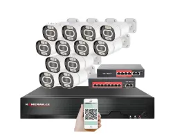 IP 12 kamerov� set s extern�m PoE XM-1203B-Ext. 4MPx, CZ menu - 20390 K�