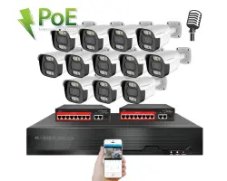 IP 12 kamerov� set s extern�m PoE XM-1214B-Ext. 4MPx, CZ menu - 20390 K�