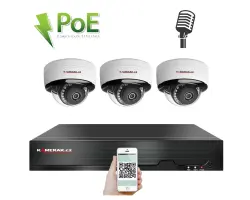 4K PoE IP 3 kamerov� set XM-305D 8MPx, mikrofon, CZ menu - 8390 K�